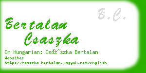 bertalan csaszka business card